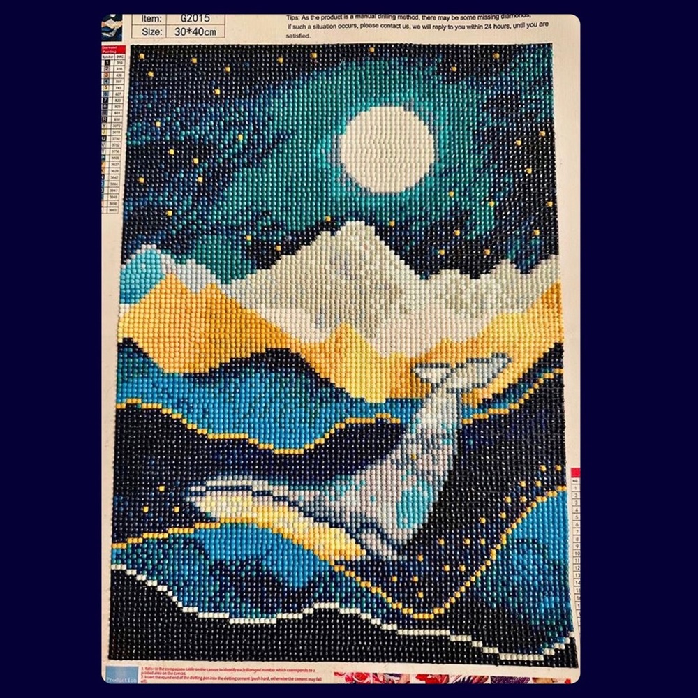 NWT Whale and Mountains Diamond Painting Kit - Picture 1 of 6